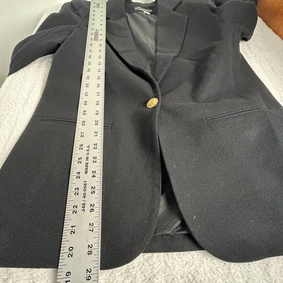 Sag Harbor Womens Black Wool Single Breasted Blazer Jacket Size 10 Made In USA - Picture 9 of 9